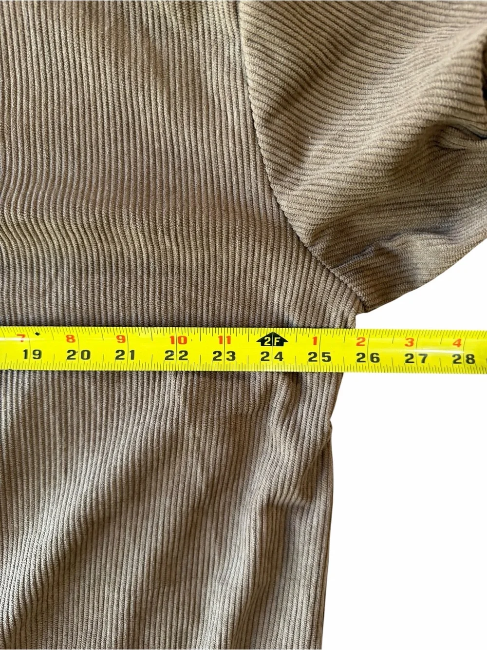 Men's Corduroy Style 4 Button Stand Up Collar Long Sleeve Shirt Size XL #260824